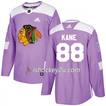 Mænd NHL Chicago Blackhawks Trøje Patrick Kane 88 Adidas 2017-2018 Lilla Fights Cancer Practice Authentic